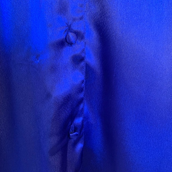 Vintage Satin Pyjamas Set Royal Blue Size Large - Picture 14 of 16